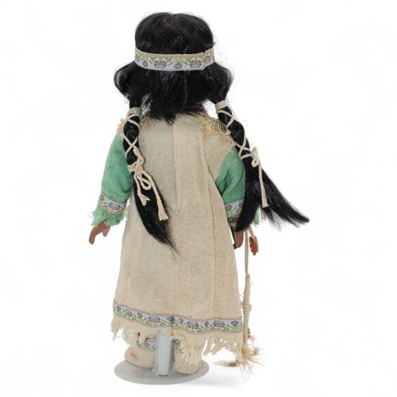 Native American-Inspired Porcelain Doll With Beaded Accessories Dreamcatcher & B - Picture 3 of 12